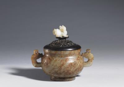 图片[2]-Jade incense burner with animal-mask pattern, Qing dynasty (1644-1911)-China Archive